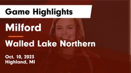 Milford  vs Walled Lake Northern  Game Highlights - Oct. 10, 2023