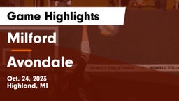 Milford  vs Avondale  Game Highlights - Oct. 24, 2023