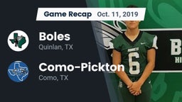 Recap: Boles  vs. Como-Pickton  2019