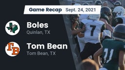 Recap: Boles  vs. Tom Bean  2021