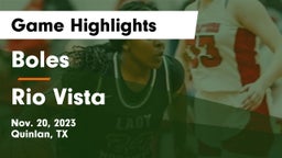 Boles  vs Rio Vista  Game Highlights - Nov. 20, 2023