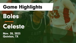 Boles  vs Celeste  Game Highlights - Nov. 28, 2023