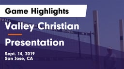 Valley Christian  vs Presentation  Game Highlights - Sept. 14, 2019