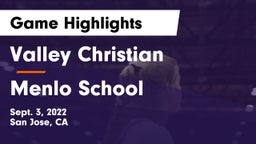 Valley Christian  vs Menlo School Game Highlights - Sept. 3, 2022