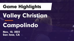 Valley Christian  vs Campolindo Game Highlights - Nov. 10, 2022