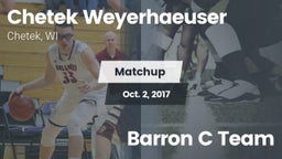 Matchup: CWHS vs. Barron C Team 2017