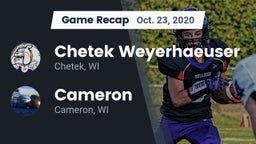 Recap: Chetek Weyerhaeuser  vs. Cameron  2020