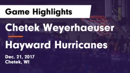 Chetek Weyerhaeuser  vs Hayward Hurricanes  Game Highlights - Dec. 21, 2017