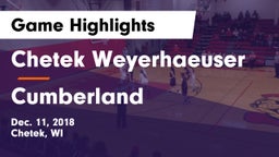 Chetek Weyerhaeuser  vs Cumberland  Game Highlights - Dec. 11, 2018