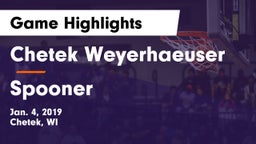 Chetek Weyerhaeuser  vs Spooner  Game Highlights - Jan. 4, 2019