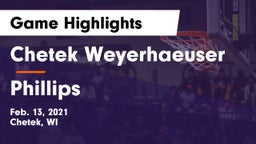 Chetek Weyerhaeuser  vs Phillips  Game Highlights - Feb. 13, 2021