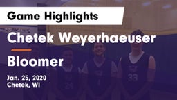 Chetek Weyerhaeuser  vs Bloomer  Game Highlights - Jan. 25, 2020