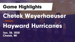 Chetek Weyerhaeuser  vs Hayward Hurricanes  Game Highlights - Jan. 28, 2020