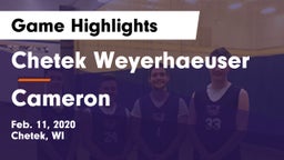 Chetek Weyerhaeuser  vs Cameron  Game Highlights - Feb. 11, 2020