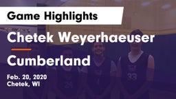 Chetek Weyerhaeuser  vs Cumberland  Game Highlights - Feb. 20, 2020