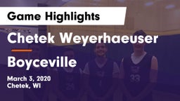 Chetek Weyerhaeuser  vs Boyceville  Game Highlights - March 3, 2020