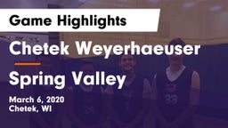 Chetek Weyerhaeuser  vs Spring Valley  Game Highlights - March 6, 2020