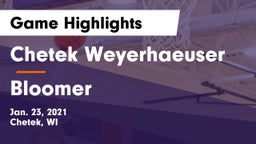 Chetek Weyerhaeuser  vs Bloomer  Game Highlights - Jan. 23, 2021