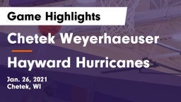 Chetek Weyerhaeuser  vs Hayward Hurricanes  Game Highlights - Jan. 26, 2021