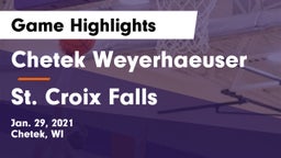 Chetek Weyerhaeuser  vs St. Croix Falls Game Highlights - Jan. 29, 2021