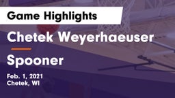 Chetek Weyerhaeuser  vs Spooner  Game Highlights - Feb. 1, 2021