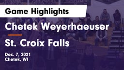 Chetek Weyerhaeuser  vs St. Croix Falls  Game Highlights - Dec. 7, 2021