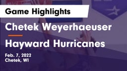 Chetek Weyerhaeuser  vs Hayward Hurricanes  Game Highlights - Feb. 7, 2022