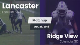 Matchup: Lancaster High vs. Ridge View  2018
