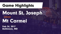 Mount St. Joseph  vs Mt Carmel Game Highlights - Feb 26, 2017