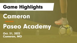 Cameron  vs Paseo Academy Game Highlights - Oct. 31, 2022