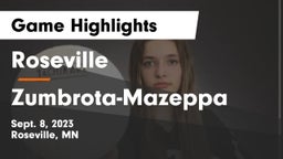 Roseville  vs Zumbrota-Mazeppa  Game Highlights - Sept. 8, 2023