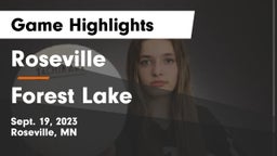 Roseville  vs Forest Lake  Game Highlights - Sept. 19, 2023