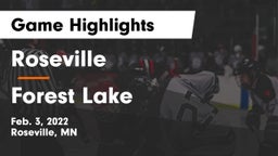 Roseville  vs Forest Lake  Game Highlights - Feb. 3, 2022