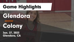 Glendora  vs Colony Game Highlights - Jan. 27, 2023