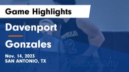 Davenport  vs Gonzales  Game Highlights - Nov. 14, 2023
