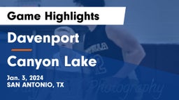 Davenport  vs Canyon Lake  Game Highlights - Jan. 3, 2024