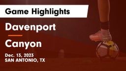 Davenport  vs Canyon  Game Highlights - Dec. 13, 2023