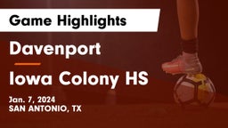 Davenport  vs Iowa Colony HS Game Highlights - Jan. 7, 2024