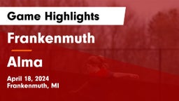 Frankenmuth  vs Alma  Game Highlights - April 18, 2024
