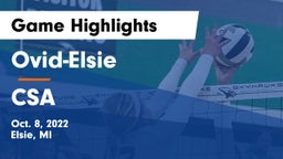Ovid-Elsie  vs CSA Game Highlights - Oct. 8, 2022