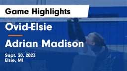 Ovid-Elsie  vs Adrian Madison  Game Highlights - Sept. 30, 2023