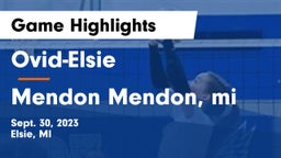 Ovid-Elsie  vs Mendon  Mendon, mi Game Highlights - Sept. 30, 2023