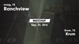 Matchup: Ranchview High vs. Krum  2016