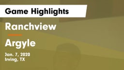 Ranchview  vs Argyle  Game Highlights - Jan. 7, 2020