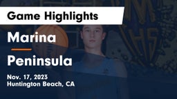 Marina  vs  Peninsula  Game Highlights - Nov. 17, 2023