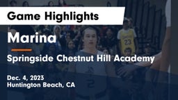 Marina  vs Springside Chestnut Hill Academy  Game Highlights - Dec. 4, 2023