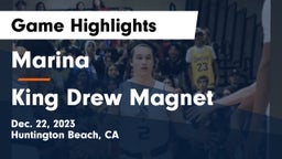 Marina  vs King Drew Magnet  Game Highlights - Dec. 22, 2023