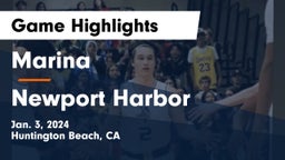 Marina  vs Newport Harbor  Game Highlights - Jan. 3, 2024