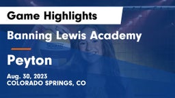 Banning Lewis Academy  vs Peyton Game Highlights - Aug. 30, 2023