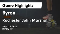 Byron  vs Rochester John Marshall  Game Highlights - Sept. 24, 2022